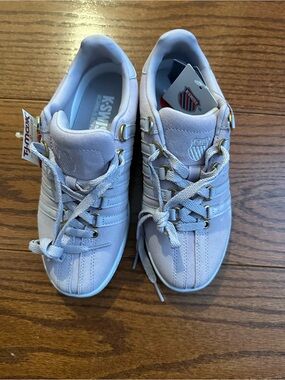 K-Swiss Women's Suede Lace-Up Sneakers in Pale Lavender